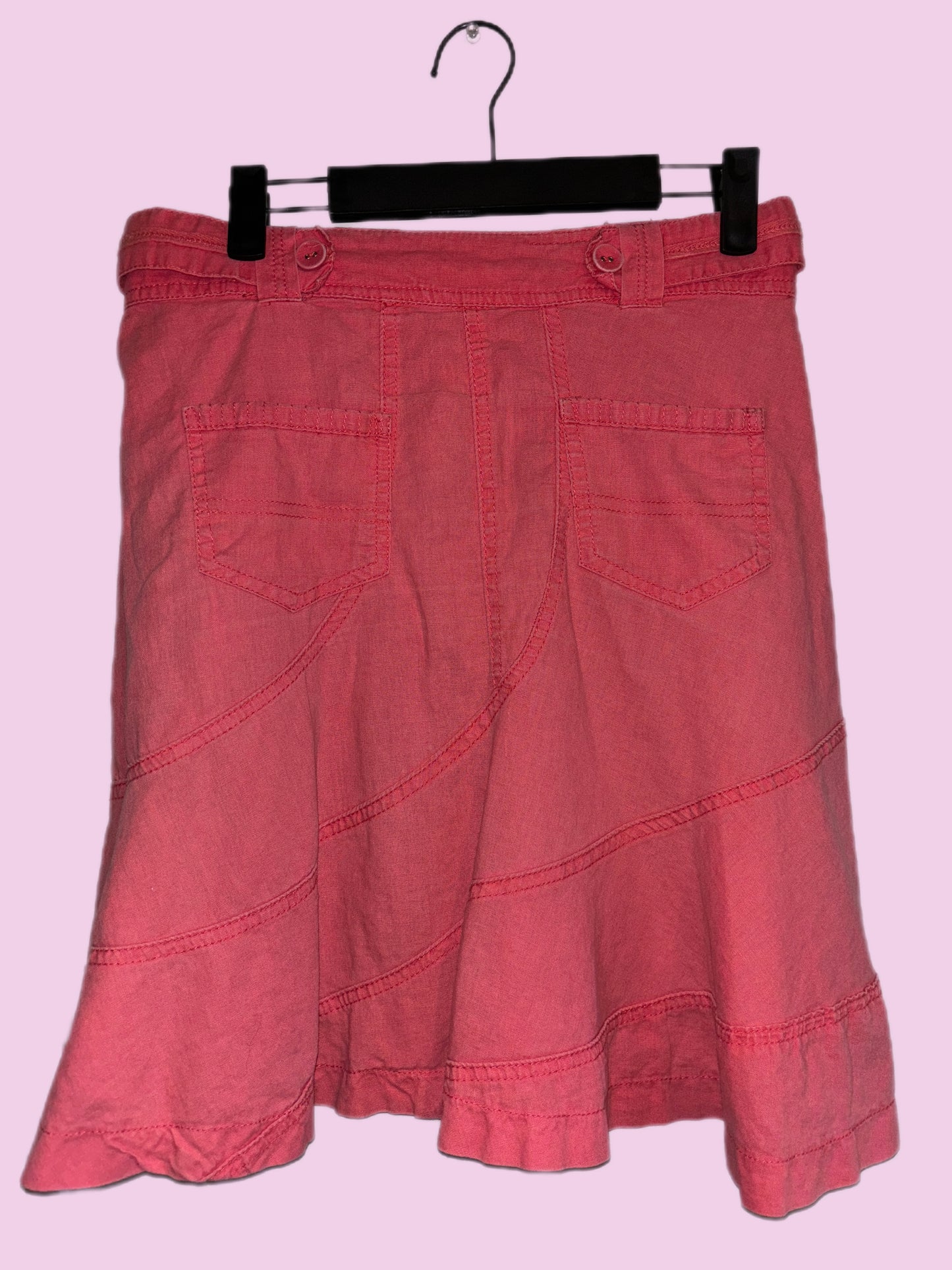 Linen blend midi skirt (M)