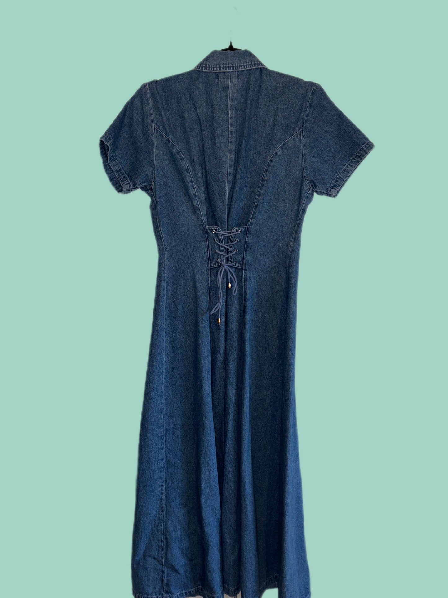 Vintage Denim Maxi Dress (S)