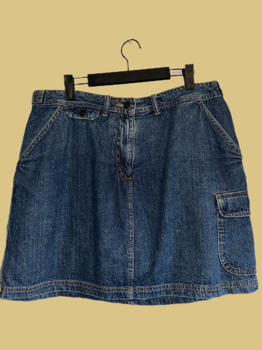 Denim mini skort (L)