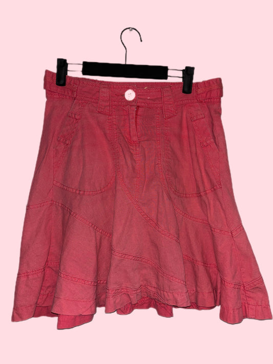 Linen blend midi skirt (M)