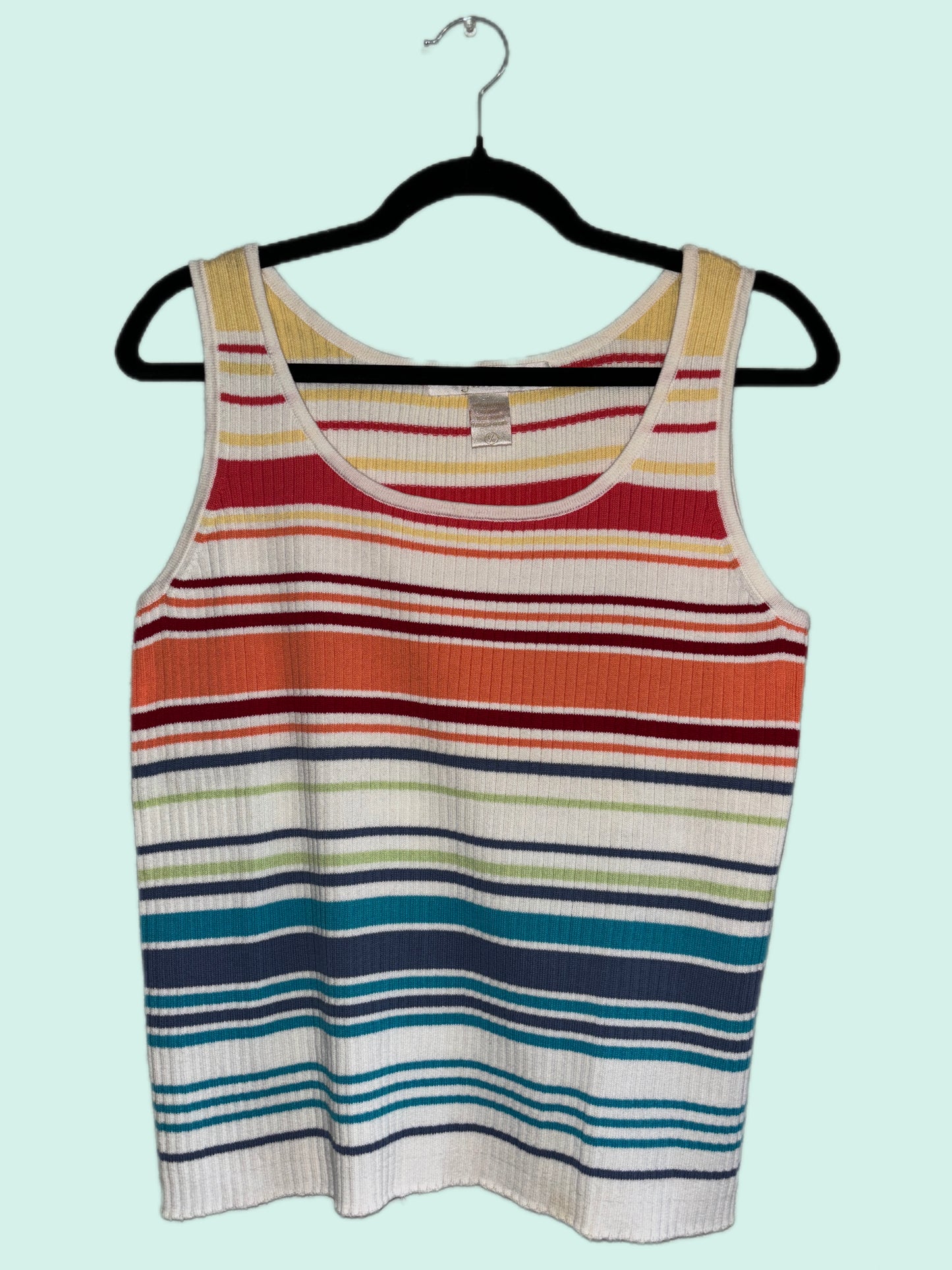 100% cotton stripped tank (L)