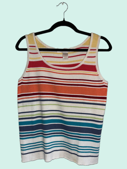 100% cotton stripped tank (L)