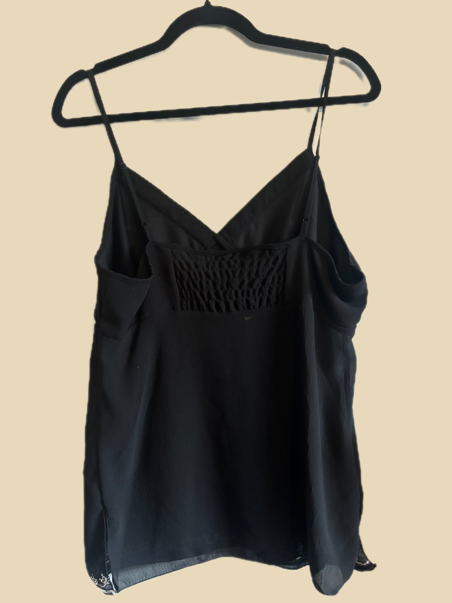 Vintage Sheer Black Tank Top (L)