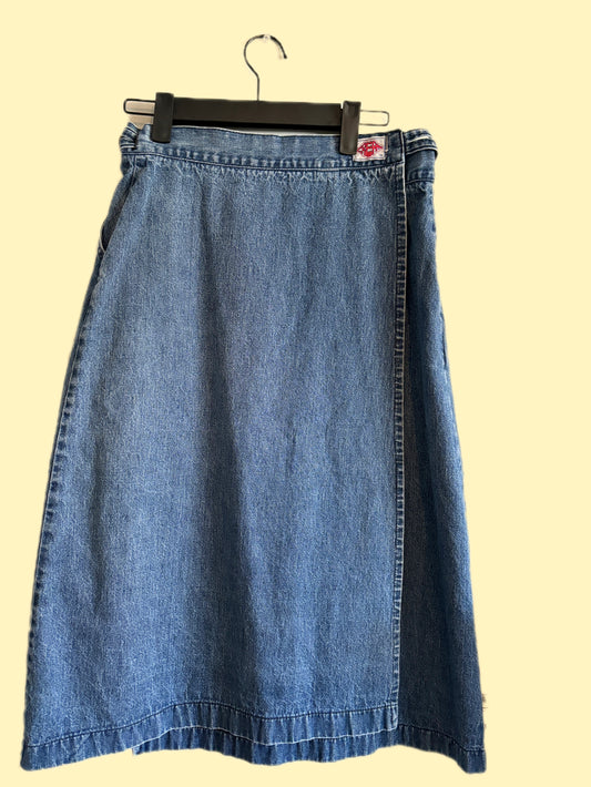 Vintage Denim Midi Skirt (S/M)