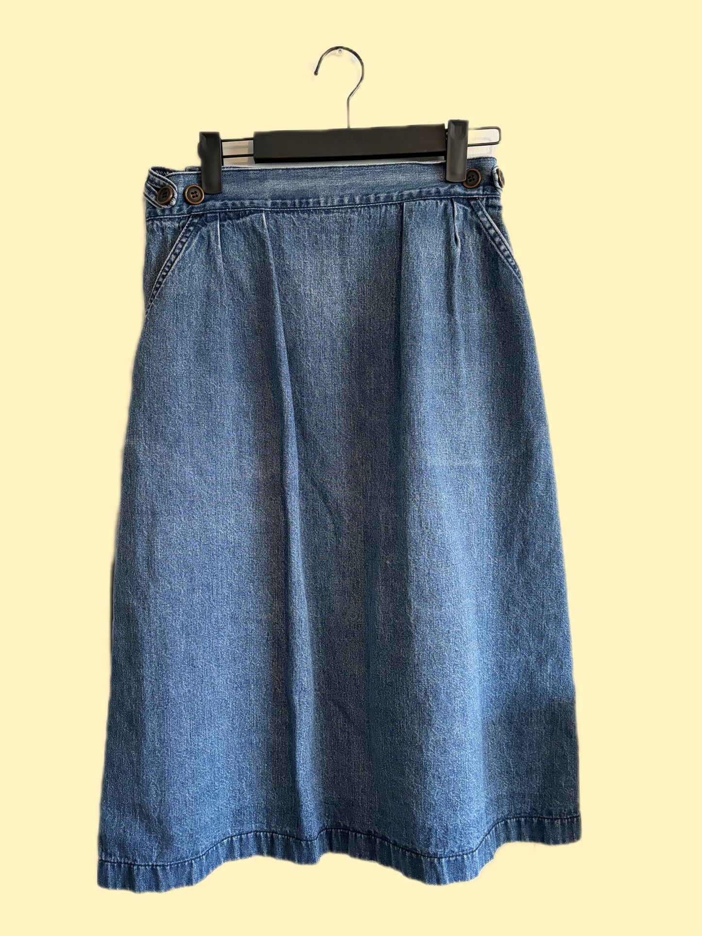 Vintage Denim Midi Skirt (S/M)