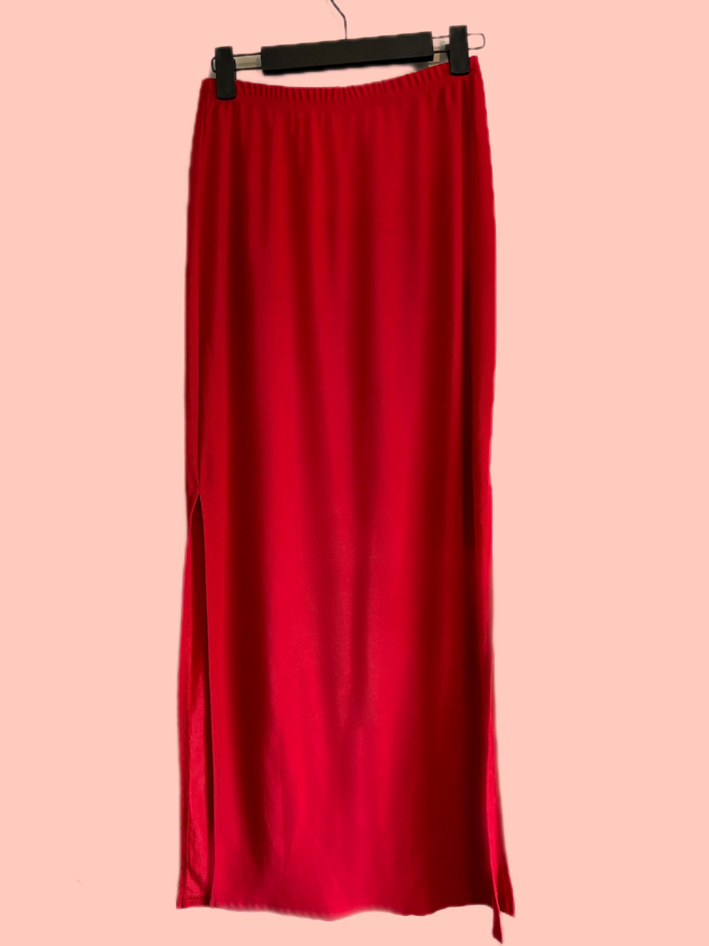 Vinatge Fiery Red Maxi Skirt (S/M)