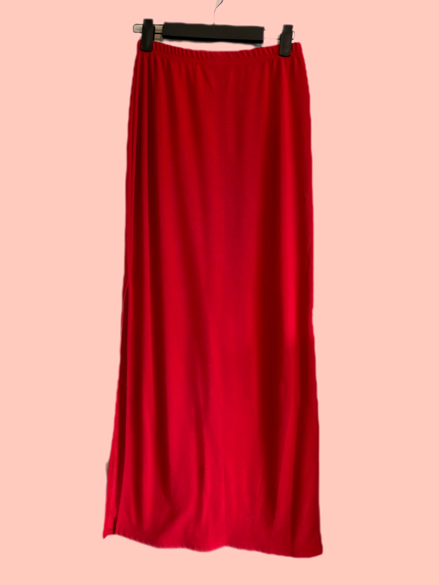 Vinatge Fiery Red Maxi Skirt (S/M)